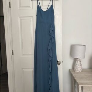 Birdy Grey Twilight Blue Chiffon Bridesmaid Dress - Theresa Dress